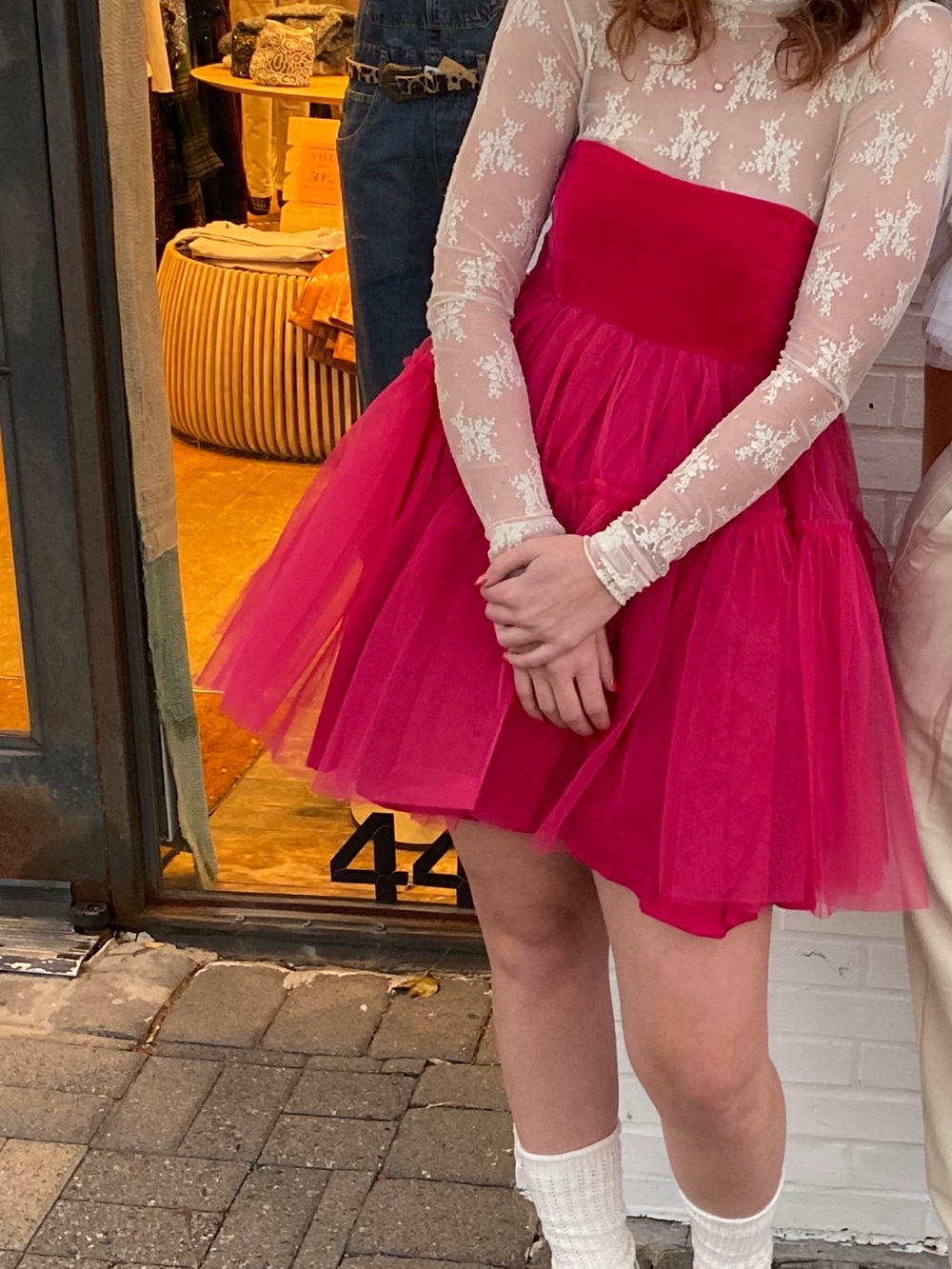 Free People pink strapless mini